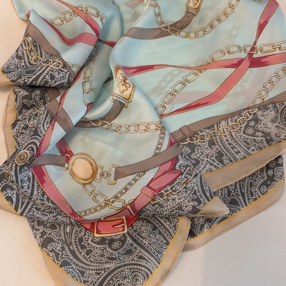 Assorted Patterned Scarves and Handkerchief Collection - Picture 5 of 7